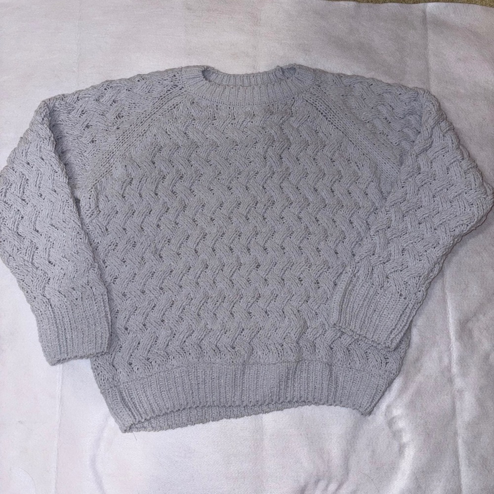 Philosophy Republic Clothing M/M Light gray/purple Textured Knit Sweater‎
